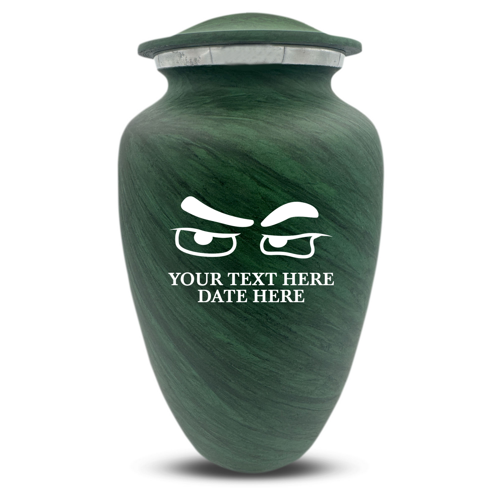 Custom Human Urns - Soft Whisper Collection - Funny Eyes Design - Distressed Finish - 200 Cubic Inch