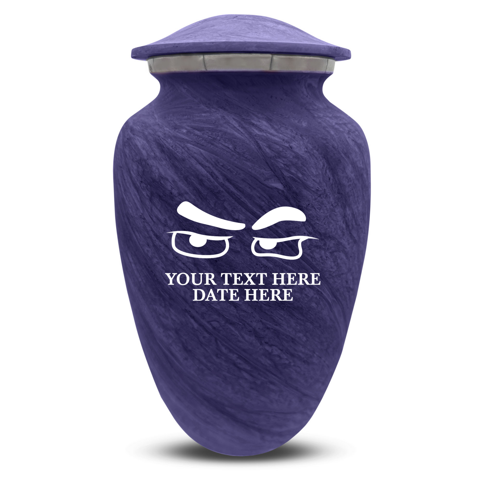 Custom Human Urns - Soft Whisper Collection - Funny Eyes Design - Distressed Finish - 200 Cubic Inch