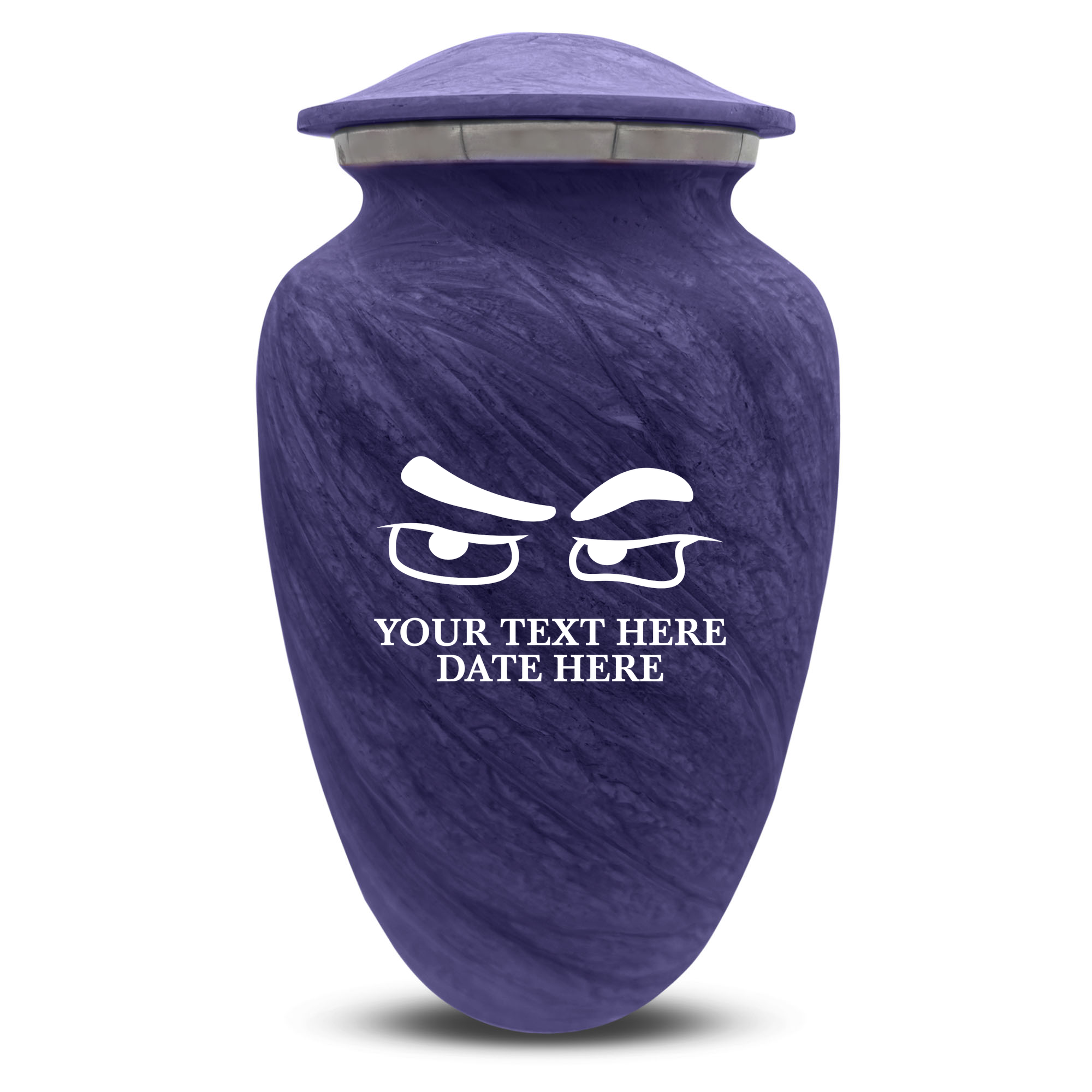 Custom Human Urns - Soft Whisper Collection - Funny Eyes Design - Distressed Finish - 200 Cubic Inch