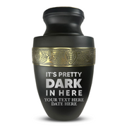 Elite Human Cremation Urn - 200 Cubic Inch - Aluminum with Gold Inlay | Just Funny Memorial