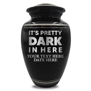 Spotted Black Aluminum with Silver Rim Human Cremation Urn - 200 Cubic Inch | Just Funny Memorial