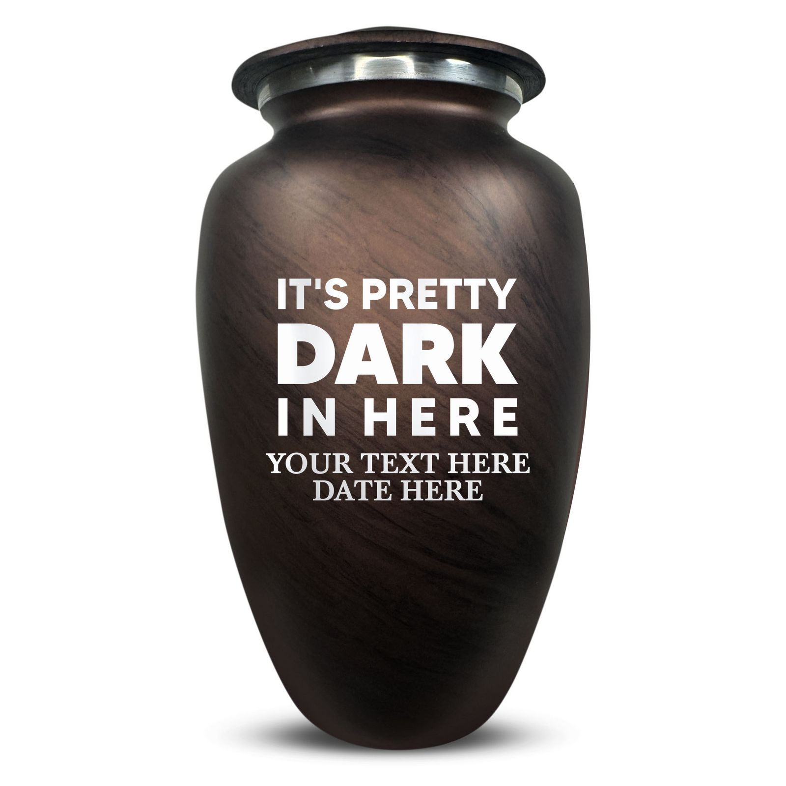 Custom Human Urns - Soft Whisper Collection - Just Funny Design - Distressed Finish - 200 Cubic Inch