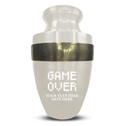 Custom Aluminum Human Urn - Funny Gaming Design - Elite Collection with Gold Inlay - 200 Cubic Inch