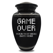 Polished Aluminum with Silver Rim Human Cremation Urn - 200 Cubic Inch | Gaming Memorial