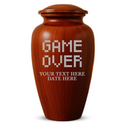 Human Cremation Urn - 200 Cubic Inch - Ingrained Wood Style Finish | Gaming Memorial