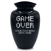 Polished Extra Large Human Cremation Urn 350 Cubic Inch - Engraved Aluminum | Gaming Memorial Collection