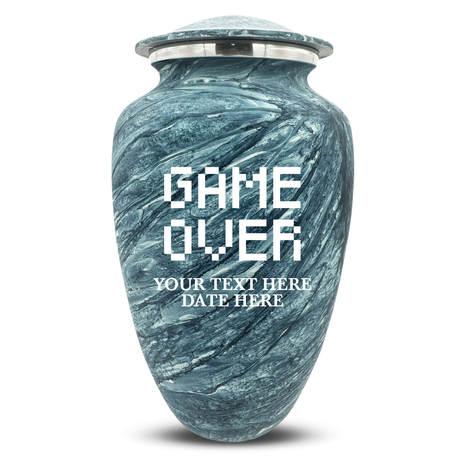 Custom Human Urns - Soft Whisper Collection - Funny Gaming Design - Distressed Finish - 200 Cubic Inch