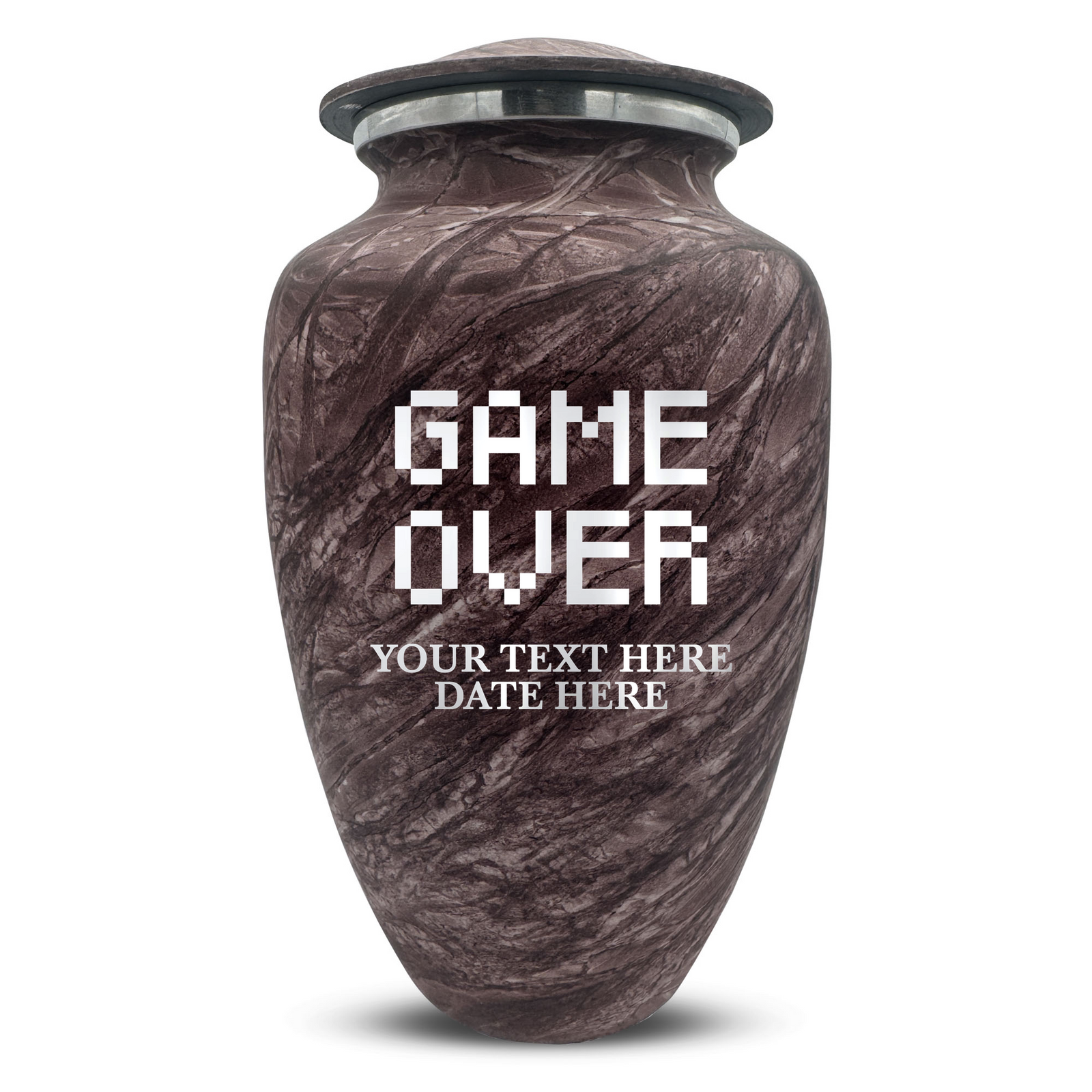 Custom Human Urns - Soft Whisper Collection - Funny Gaming Design - Distressed Finish - 200 Cubic Inch