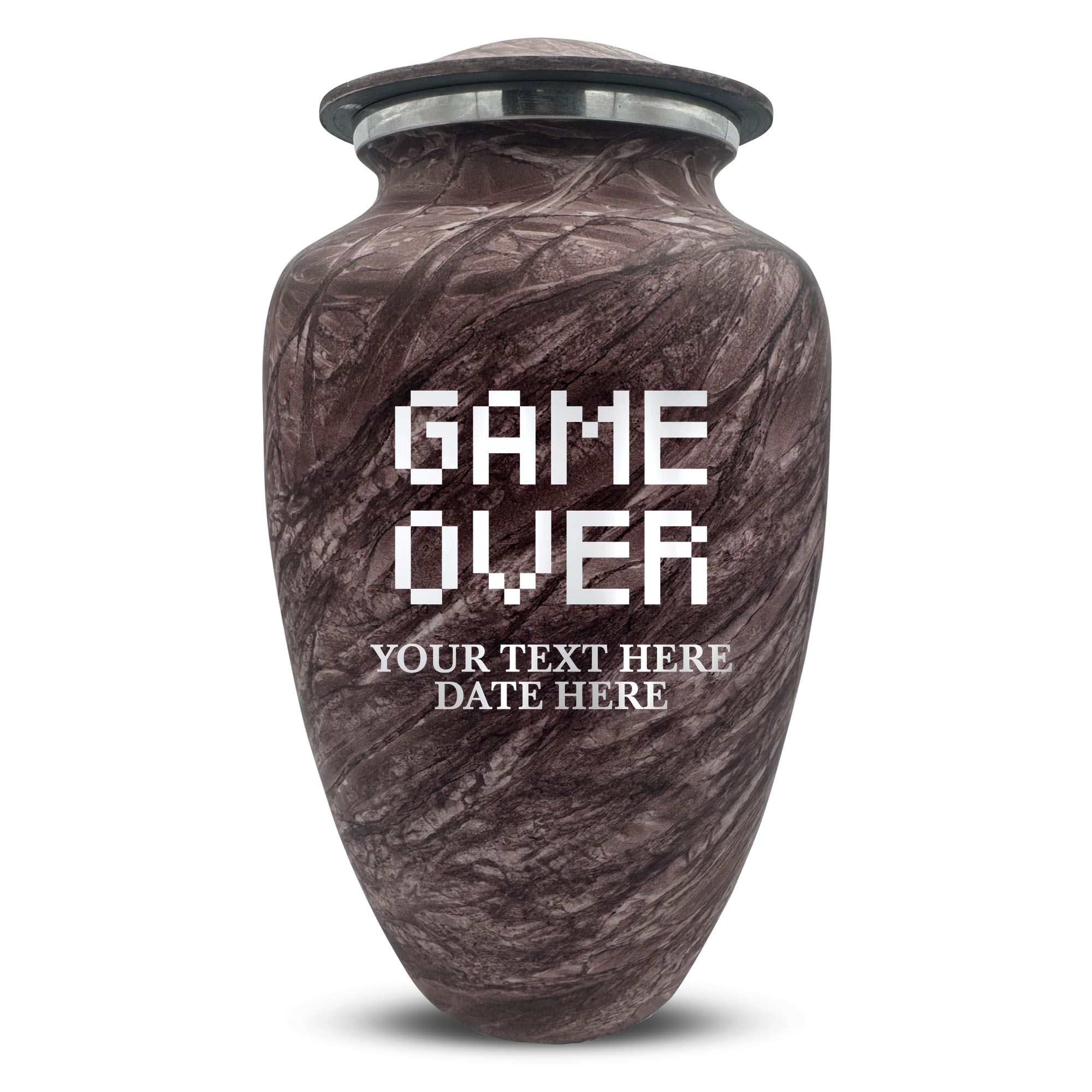 Custom Human Urns - Soft Whisper Collection - Funny Gaming Design - Distressed Finish - 200 Cubic Inch