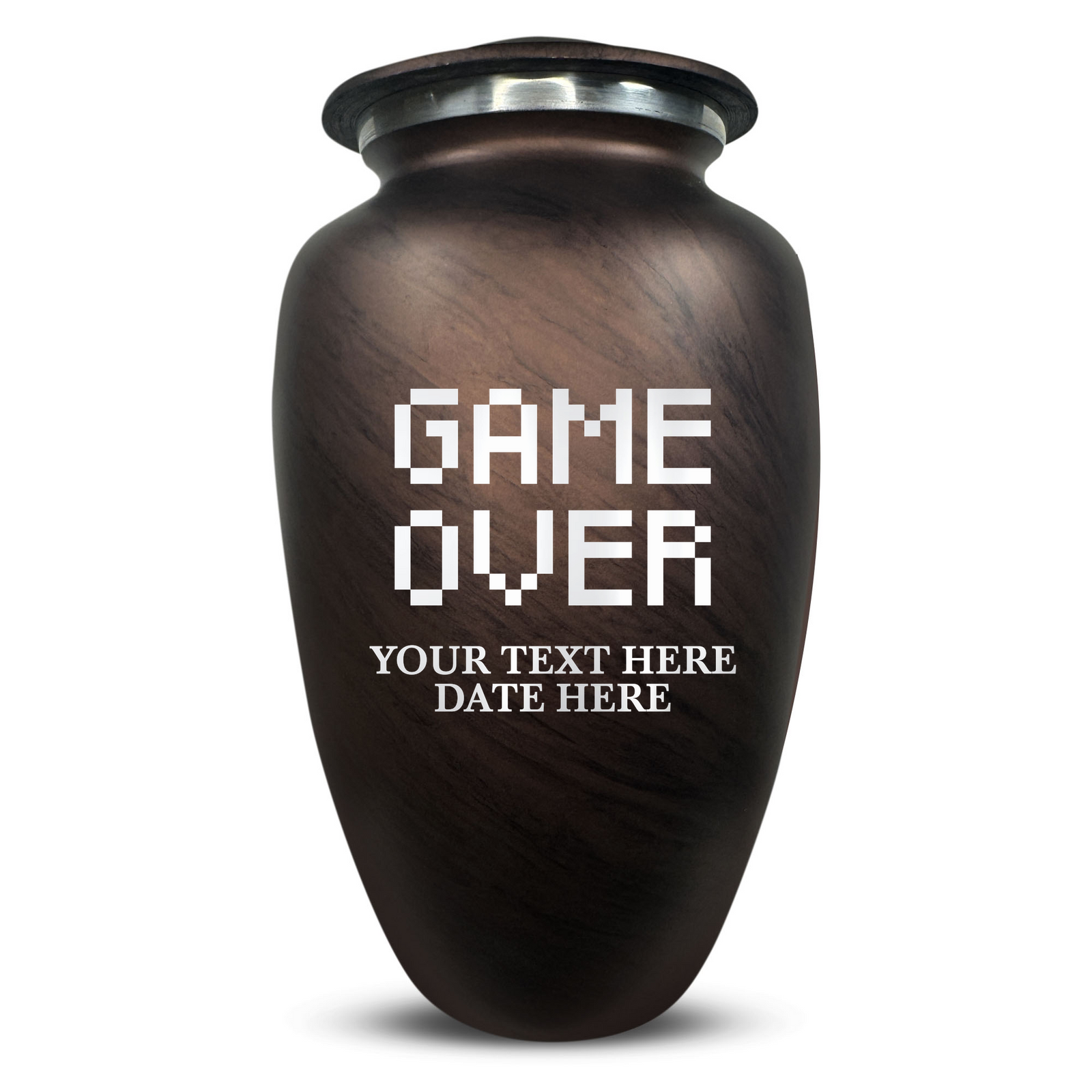 Custom Human Urns - Soft Whisper Collection - Funny Gaming Design - Distressed Finish - 200 Cubic Inch