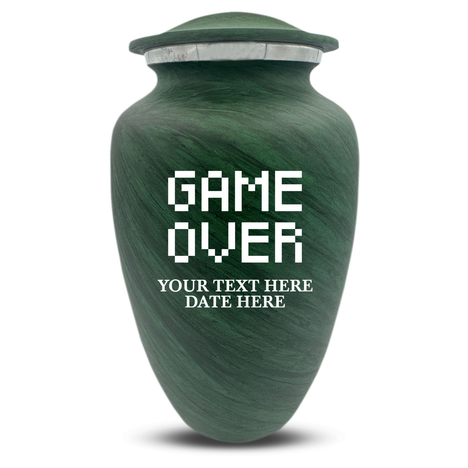 Custom Human Urns - Soft Whisper Collection - Funny Gaming Design - Distressed Finish - 200 Cubic Inch