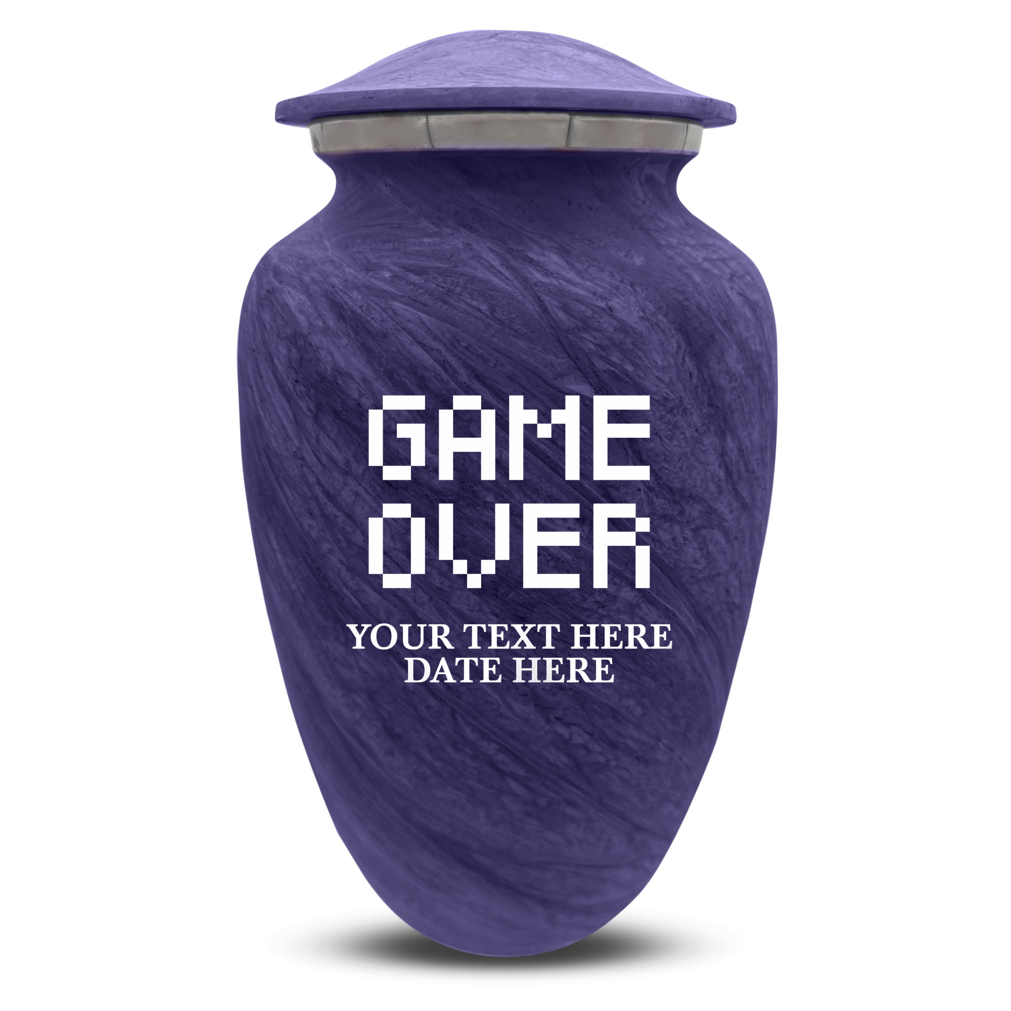 Custom Human Urns - Soft Whisper Collection - Funny Gaming Design - Distressed Finish - 200 Cubic Inch