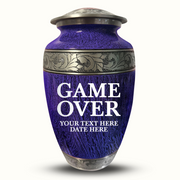 Custom Aluminum Human Urn - Elevate Collection - Funny Gaming Design - Distressed Finish - 200 Cubic Inch