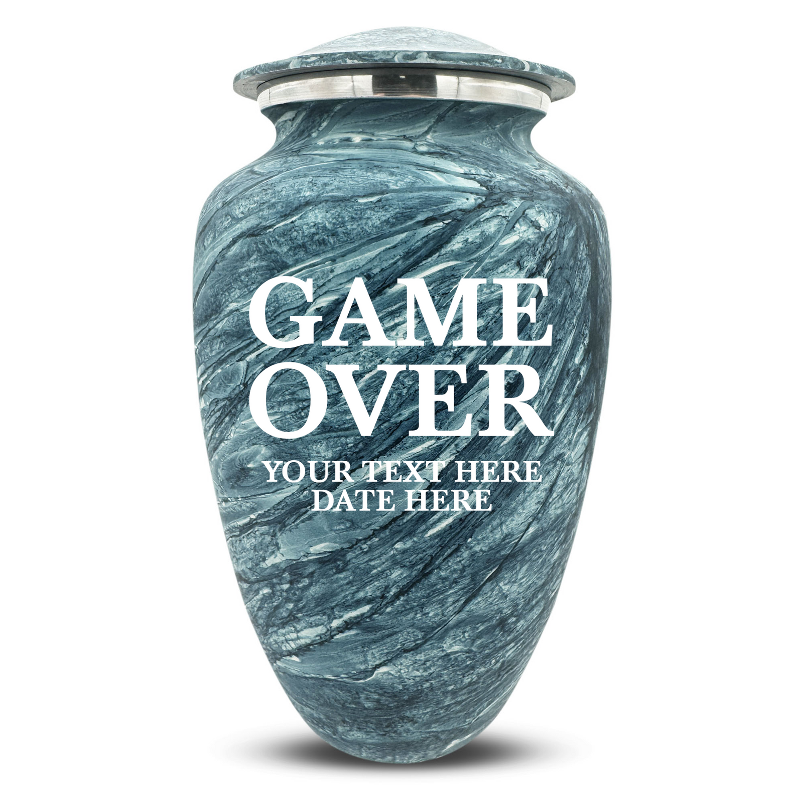 Custom Human Urns - Soft Whisper Collection - Funny Gaming Design - Distressed Finish - 200 Cubic Inch