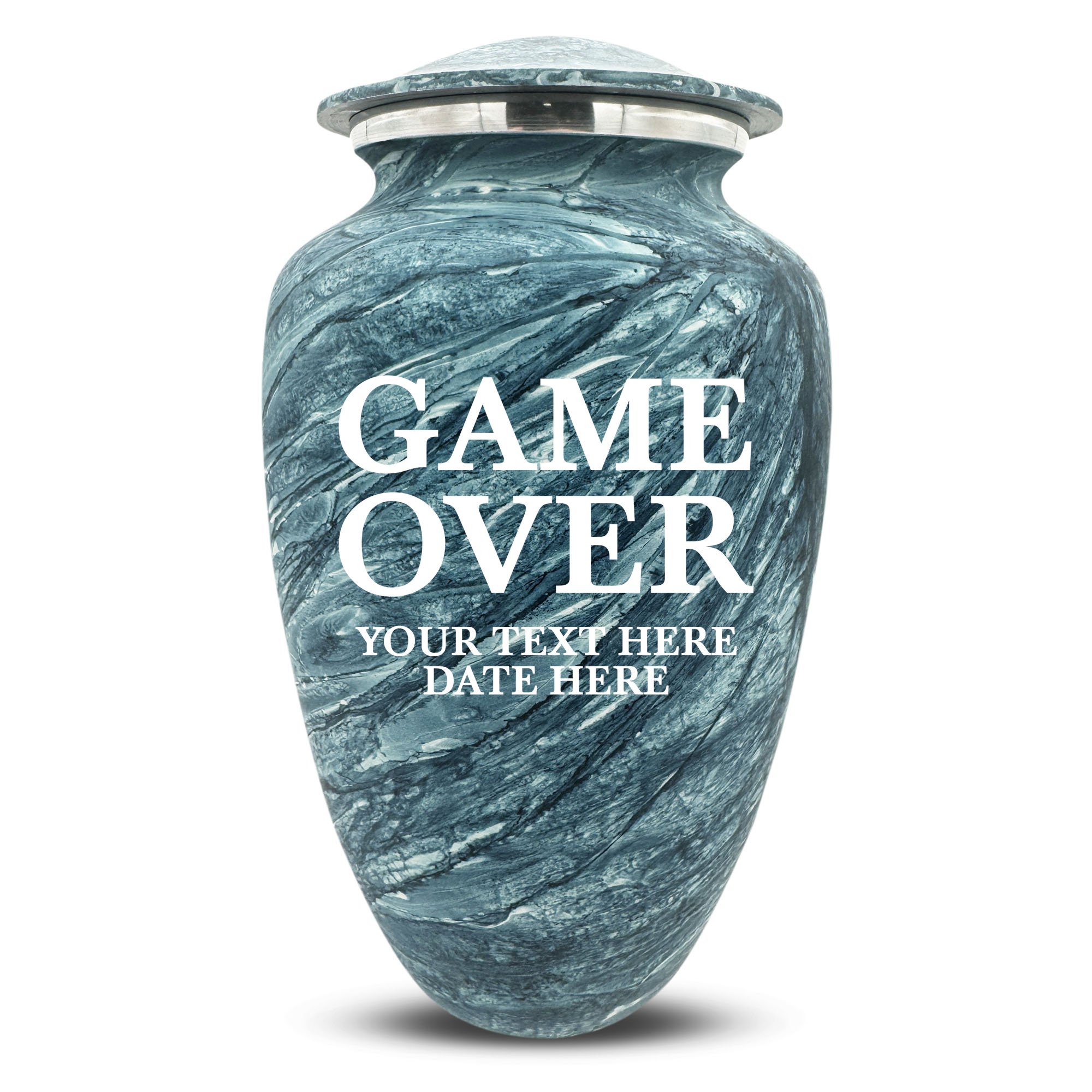 Custom Human Urns - Soft Whisper Collection - Funny Gaming Design - Distressed Finish - 200 Cubic Inch