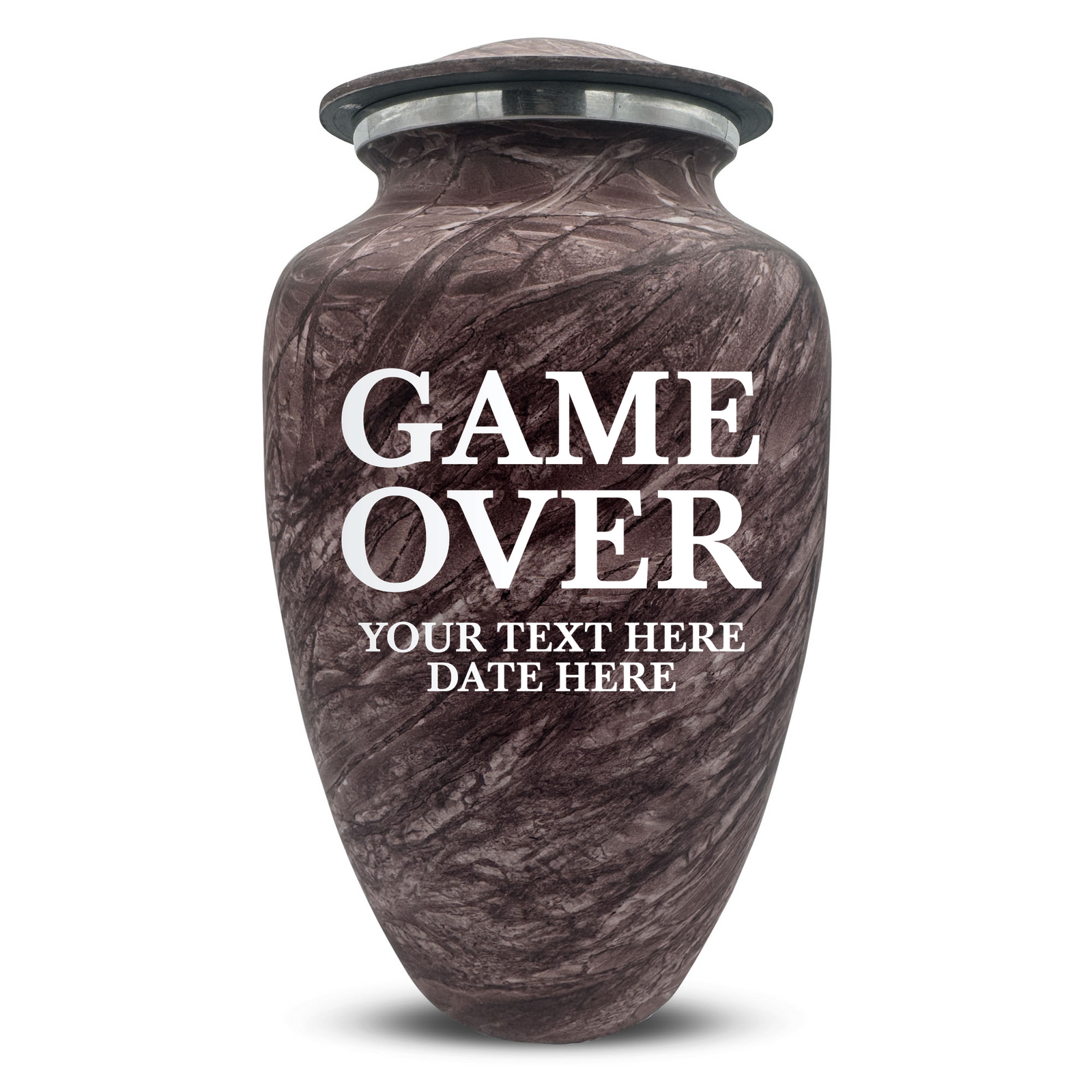 Custom Human Urns - Soft Whisper Collection - Funny Gaming Design - Distressed Finish - 200 Cubic Inch