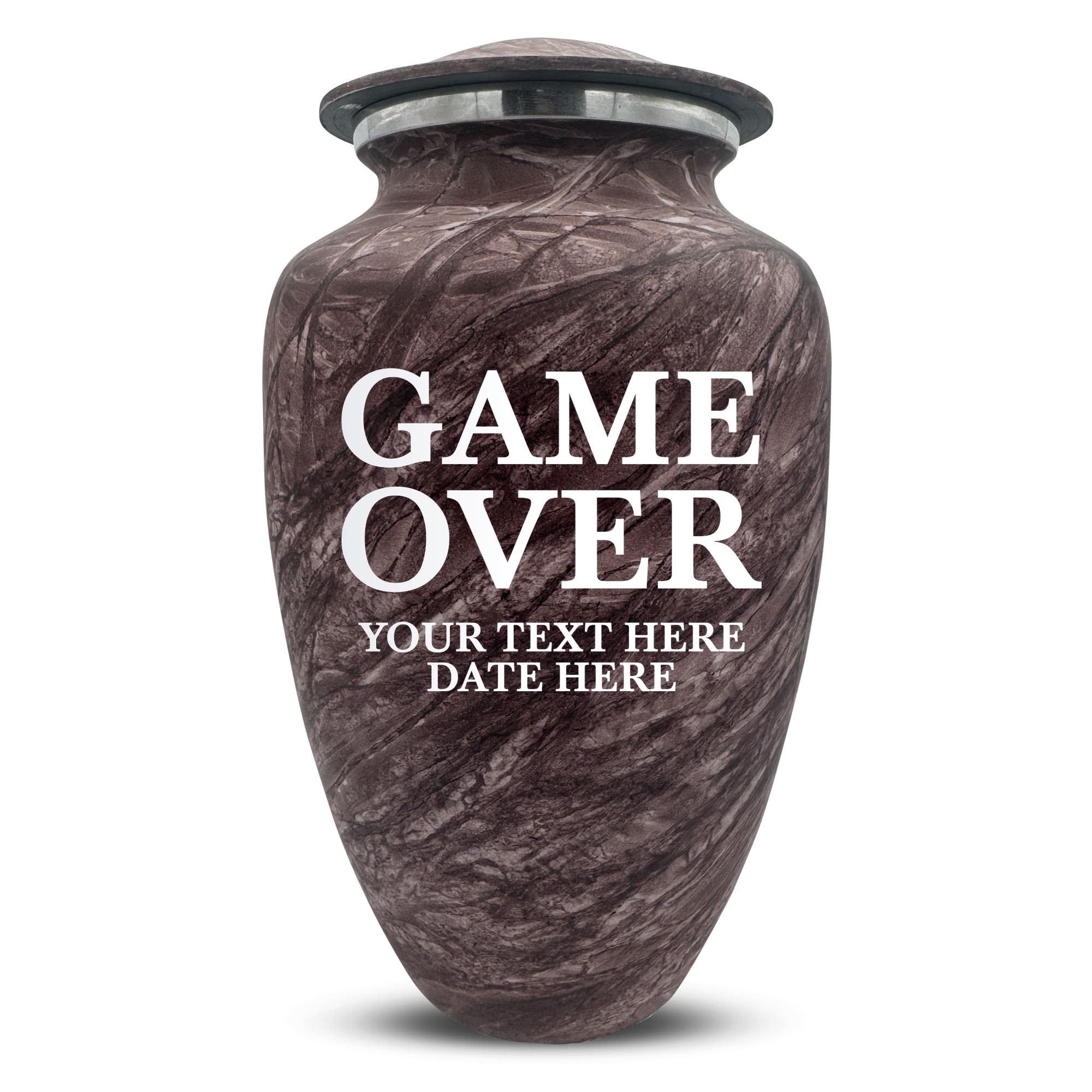 Custom Human Urns - Soft Whisper Collection - Funny Gaming Design - Distressed Finish - 200 Cubic Inch