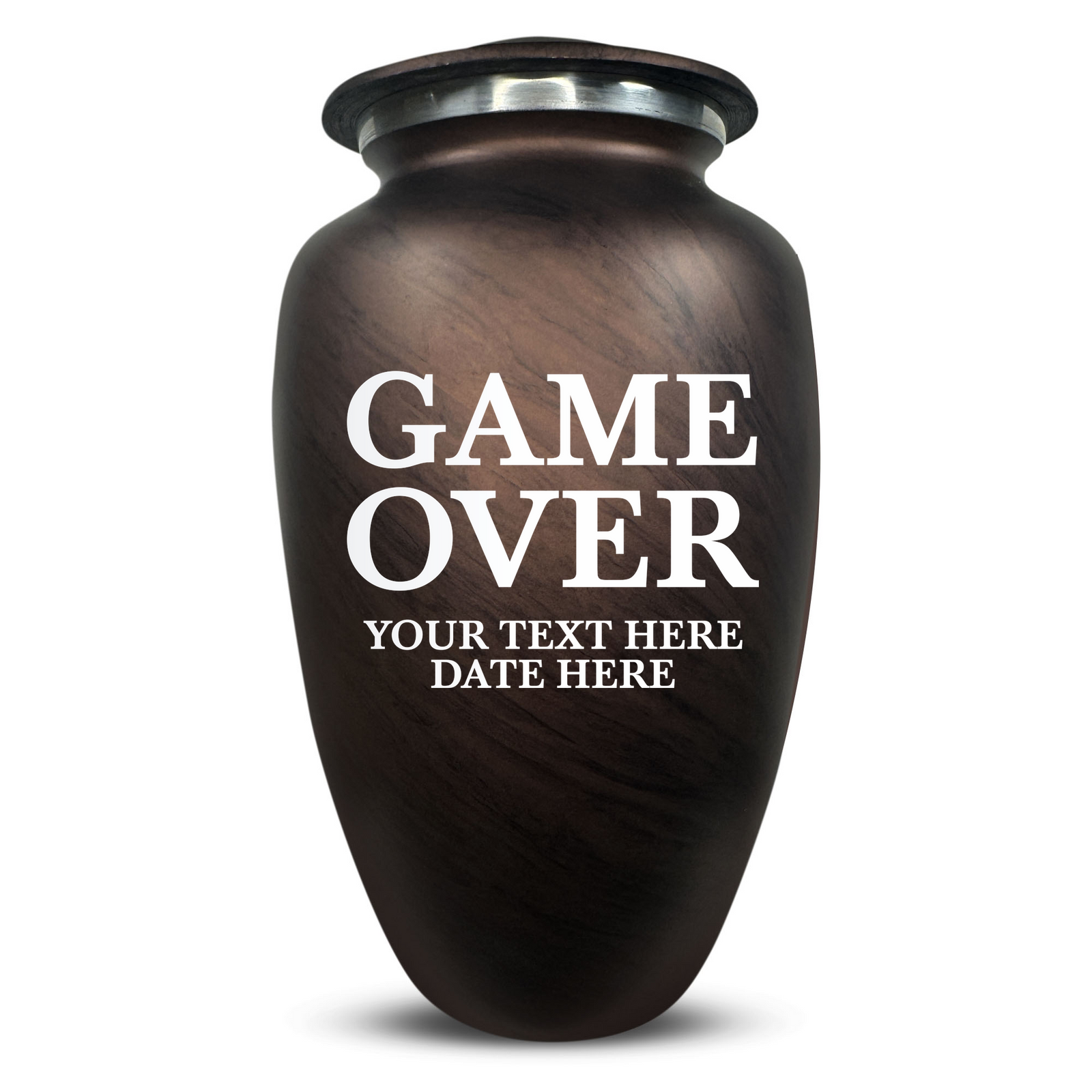 Custom Human Urns - Soft Whisper Collection - Funny Gaming Design - Distressed Finish - 200 Cubic Inch