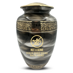 Custom Aluminum Cremation Urn for Human Ashes - Suzesta Pearl White Memorial Urn - Funny TV Design - 200 Cubic Inch