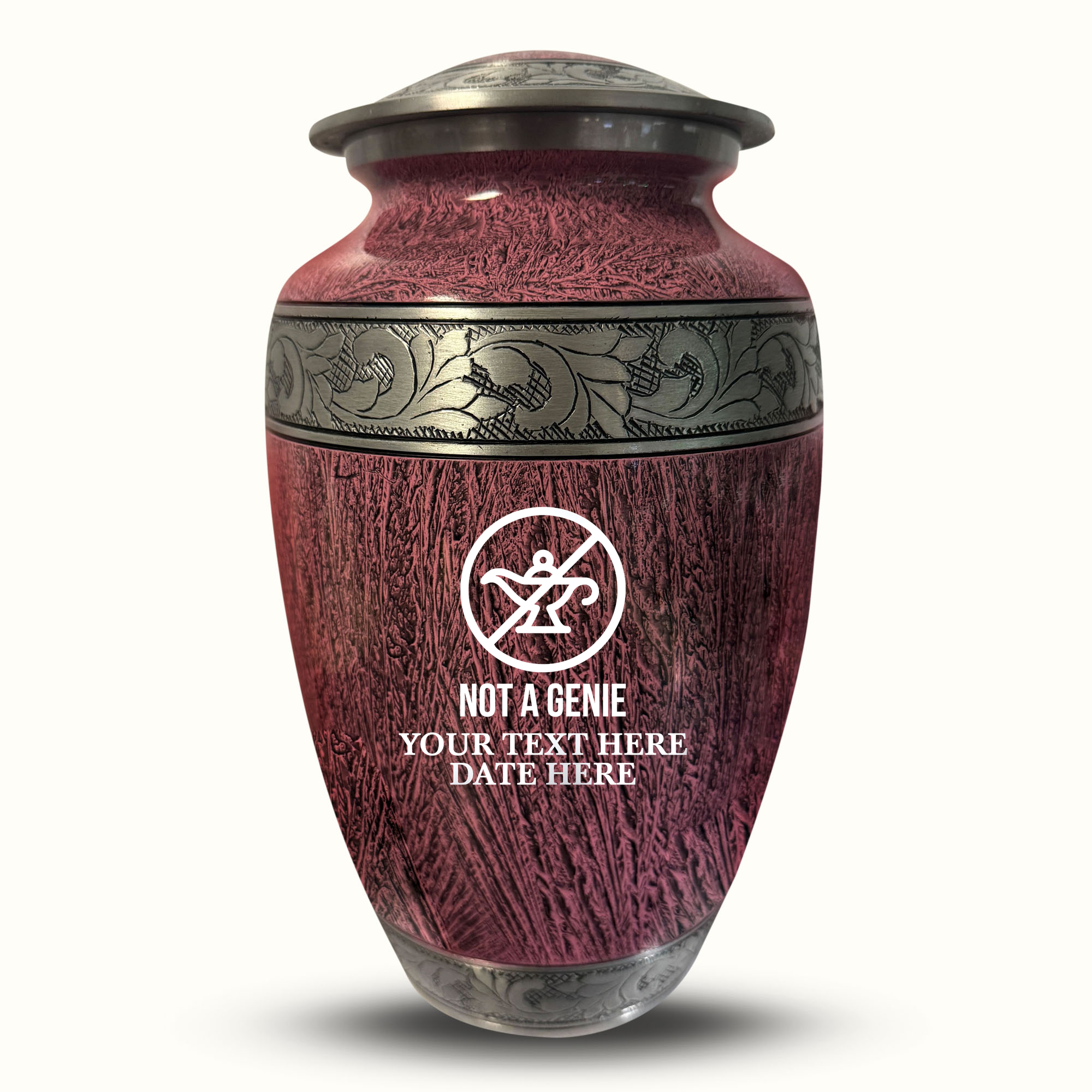 Custom Aluminum Human Urn - Elevate Collection - Funny TV Design - Distressed Finish - 200 Cubic Inch