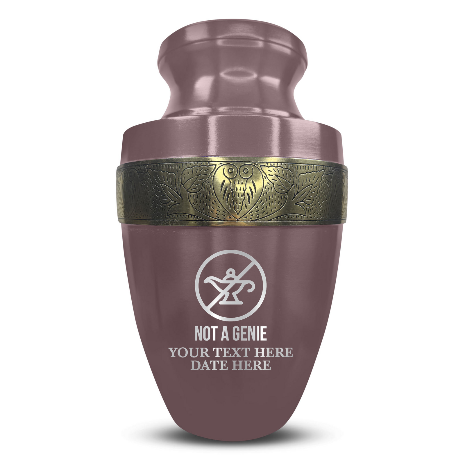 Custom Aluminum Human Urn - Funny TV Entertainment Design - Elite Collection with Gold Inlay - 200 Cubic Inch