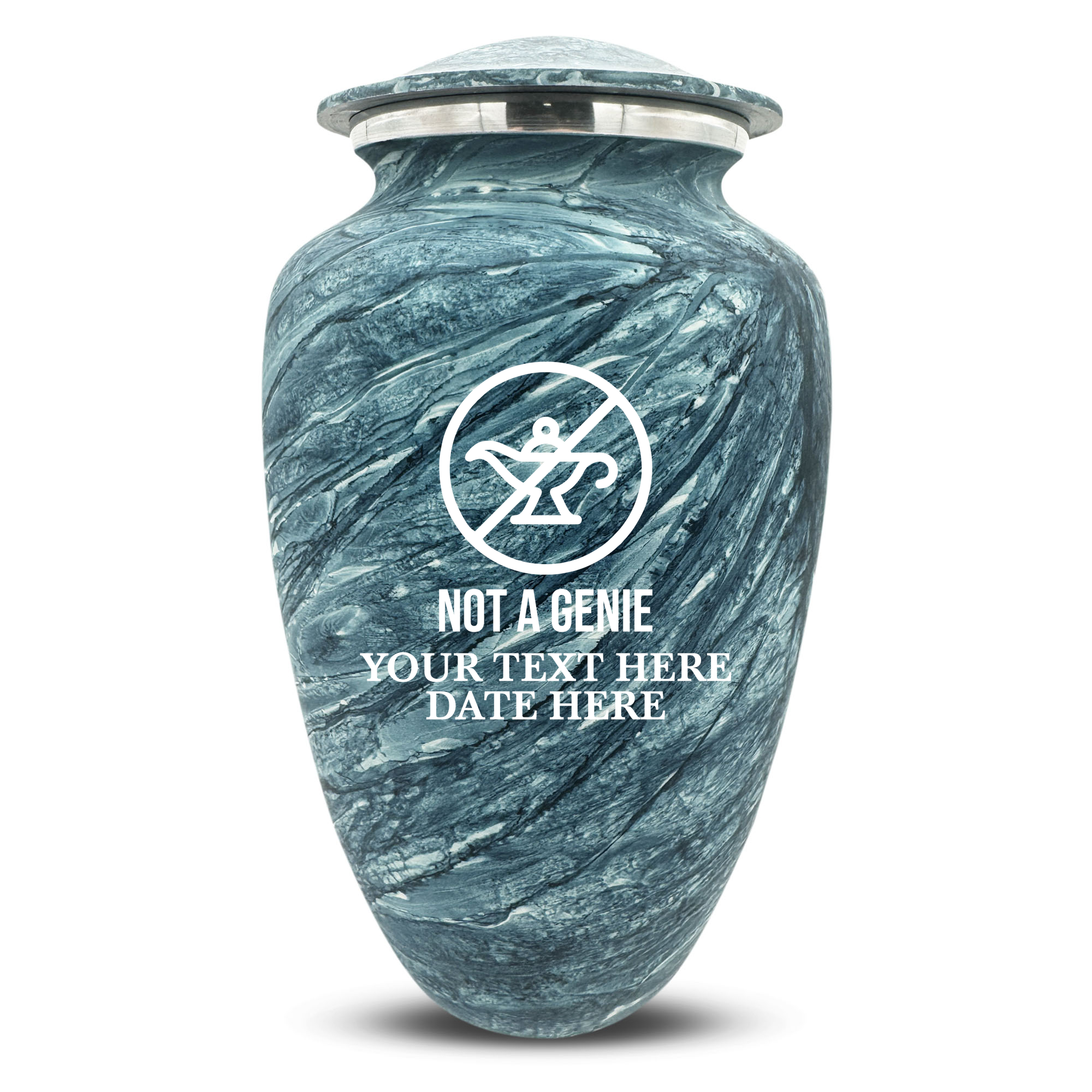 Custom Human Urns - Soft Whisper Collection - Funny TV Design - Distressed Finish - 200 Cubic Inch