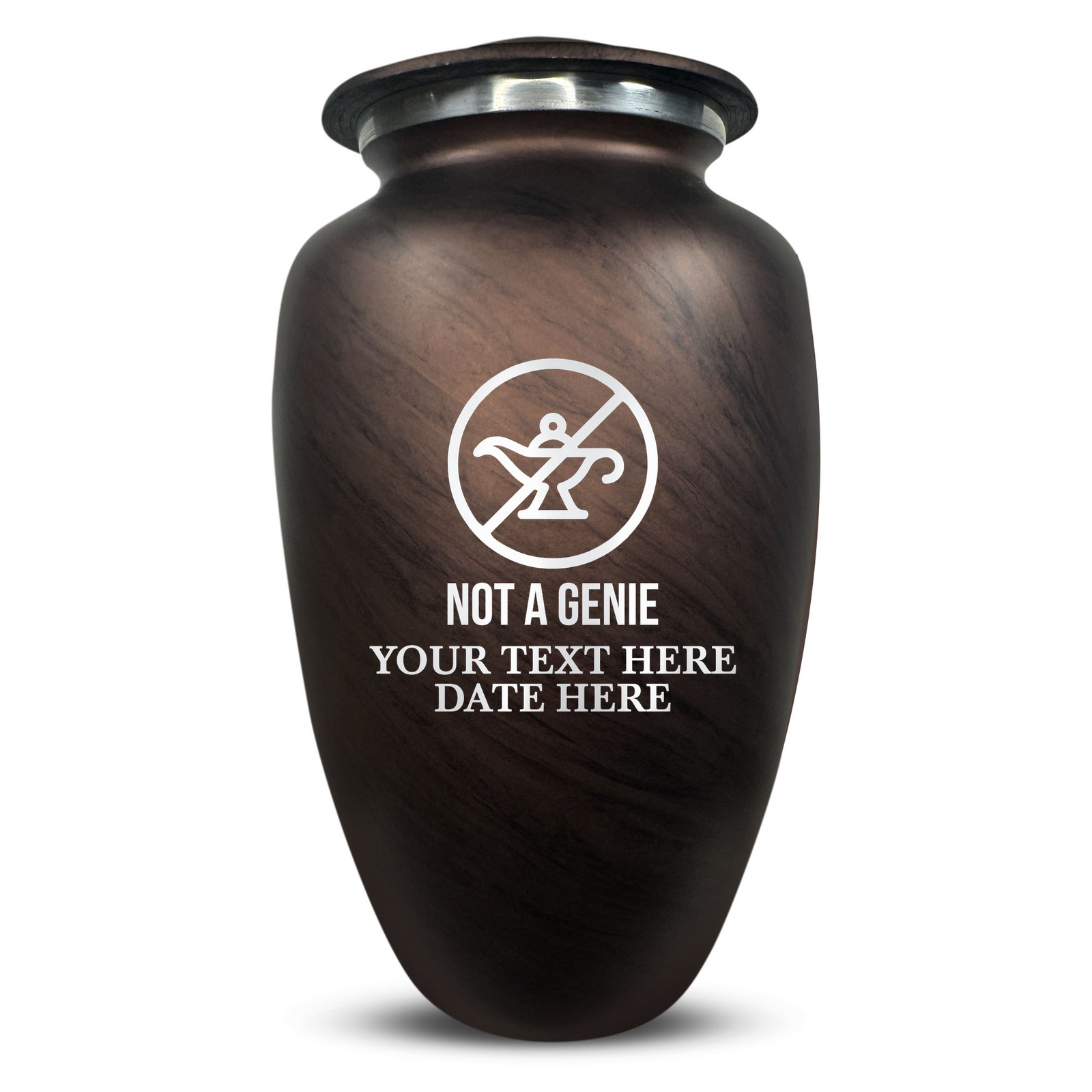 Custom Human Urns - Soft Whisper Collection - Funny TV Design - Distressed Finish - 200 Cubic Inch