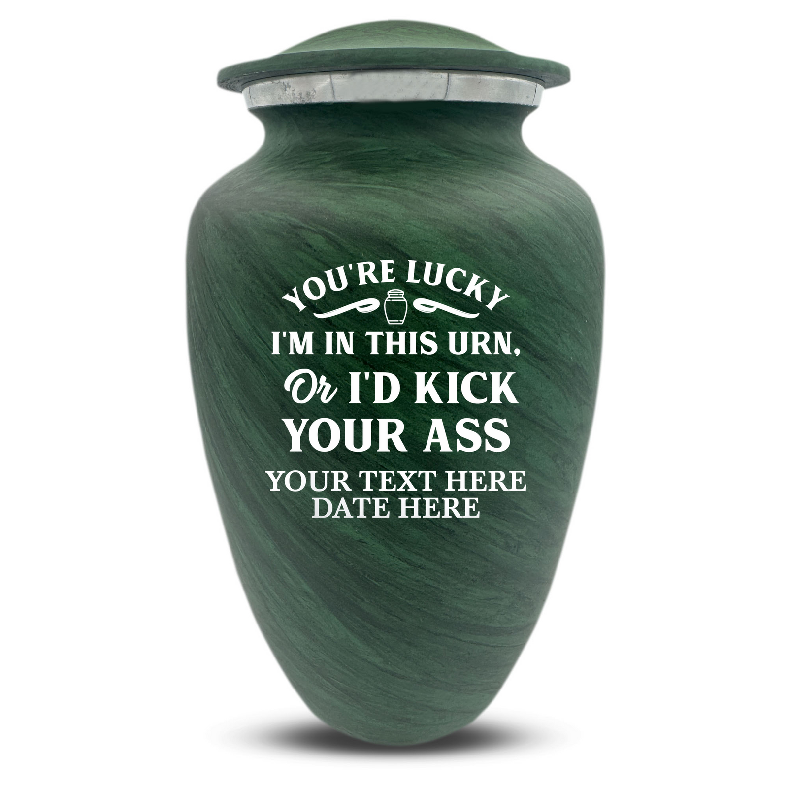 Custom Human Urns - Soft Whisper Collection - Just Funny Design - Distressed Finish - 200 Cubic Inch