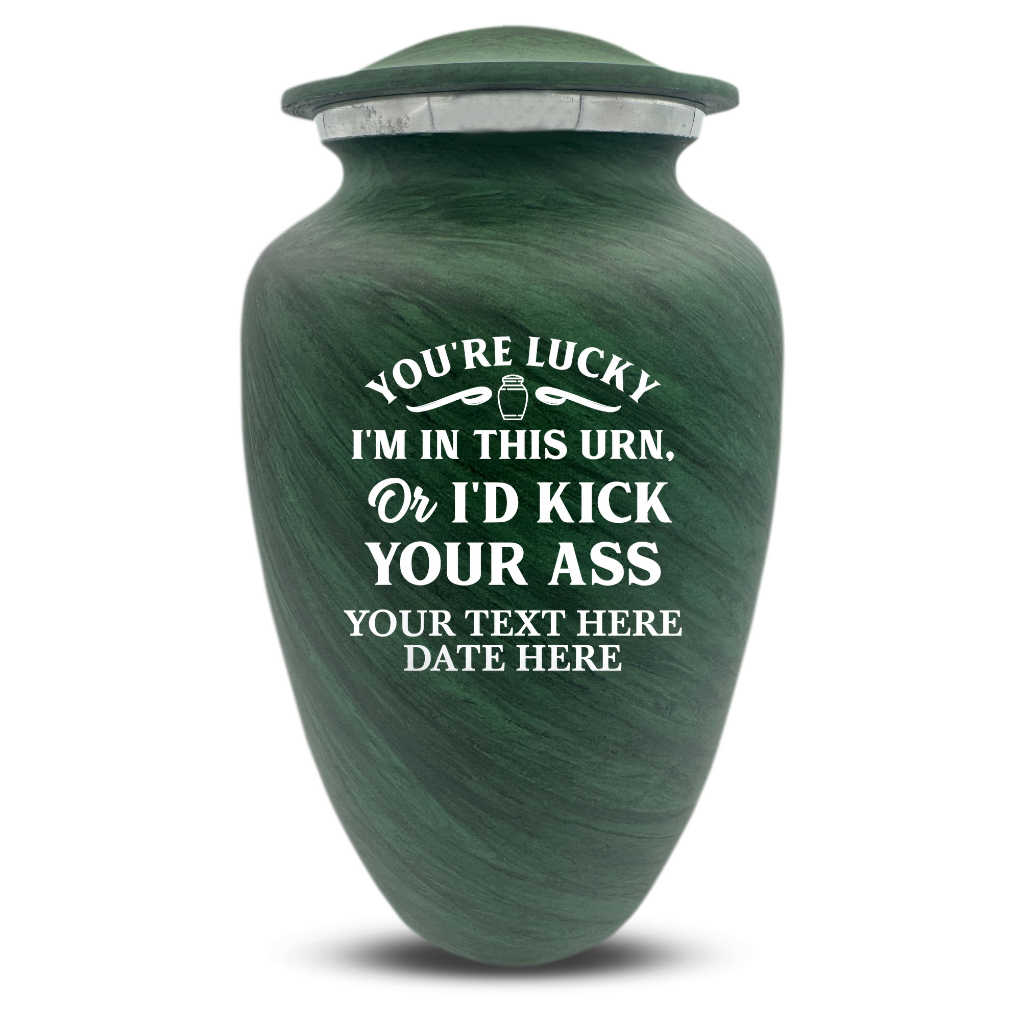 Custom Human Urns - Soft Whisper Collection - Just Funny Design - Distressed Finish - 200 Cubic Inch