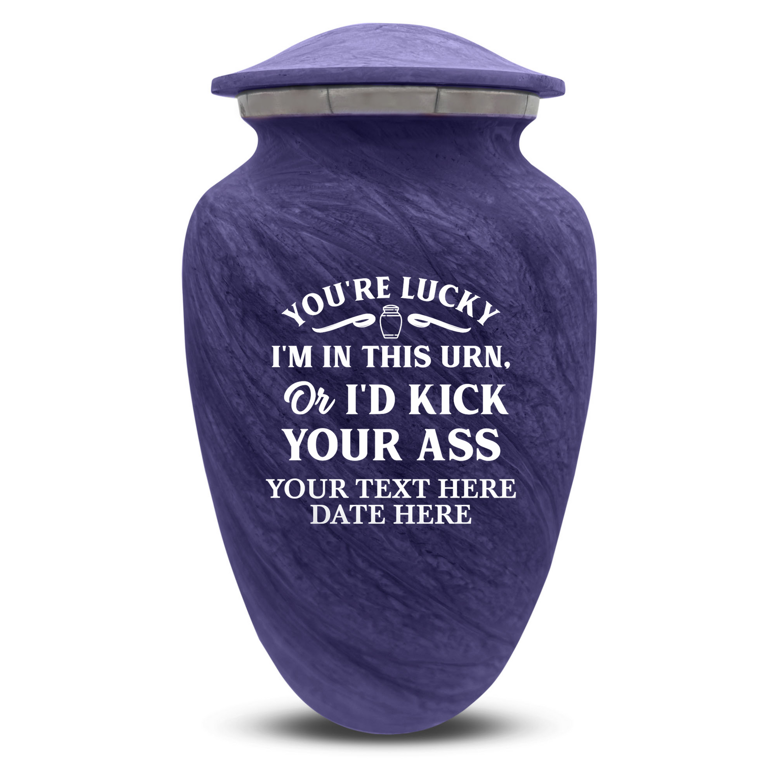 Custom Human Urns - Soft Whisper Collection - Just Funny Design - Distressed Finish - 200 Cubic Inch
