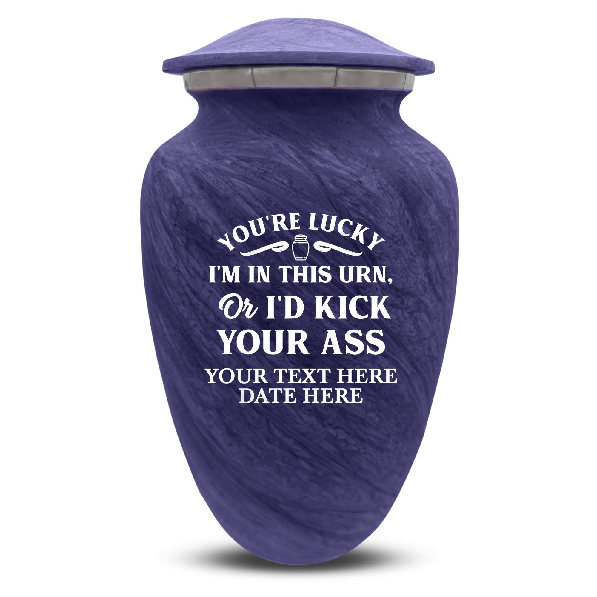Custom Human Urns - Soft Whisper Collection - Just Funny Design - Distressed Finish - 200 Cubic Inch