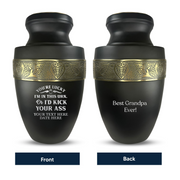Personalized Adult Human Cremation Urn with Custom Name Date on Gold Rim Container for Ashes and Men or Women Cremains | Elite Just Funny Urn Series | 200 Lbs | You're Lucky 1