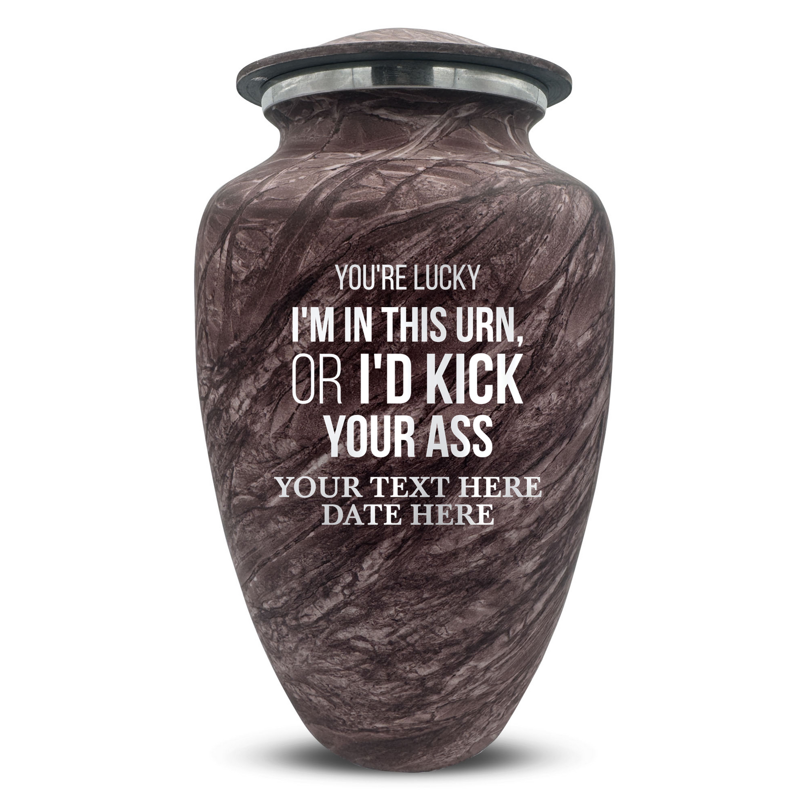 Custom Human Urns - Soft Whisper Collection - Just Funny Design - Distressed Finish - 200 Cubic Inch