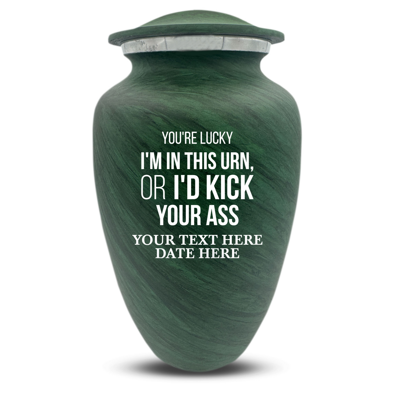 Custom Human Urns - Soft Whisper Collection - Just Funny Design - Distressed Finish - 200 Cubic Inch