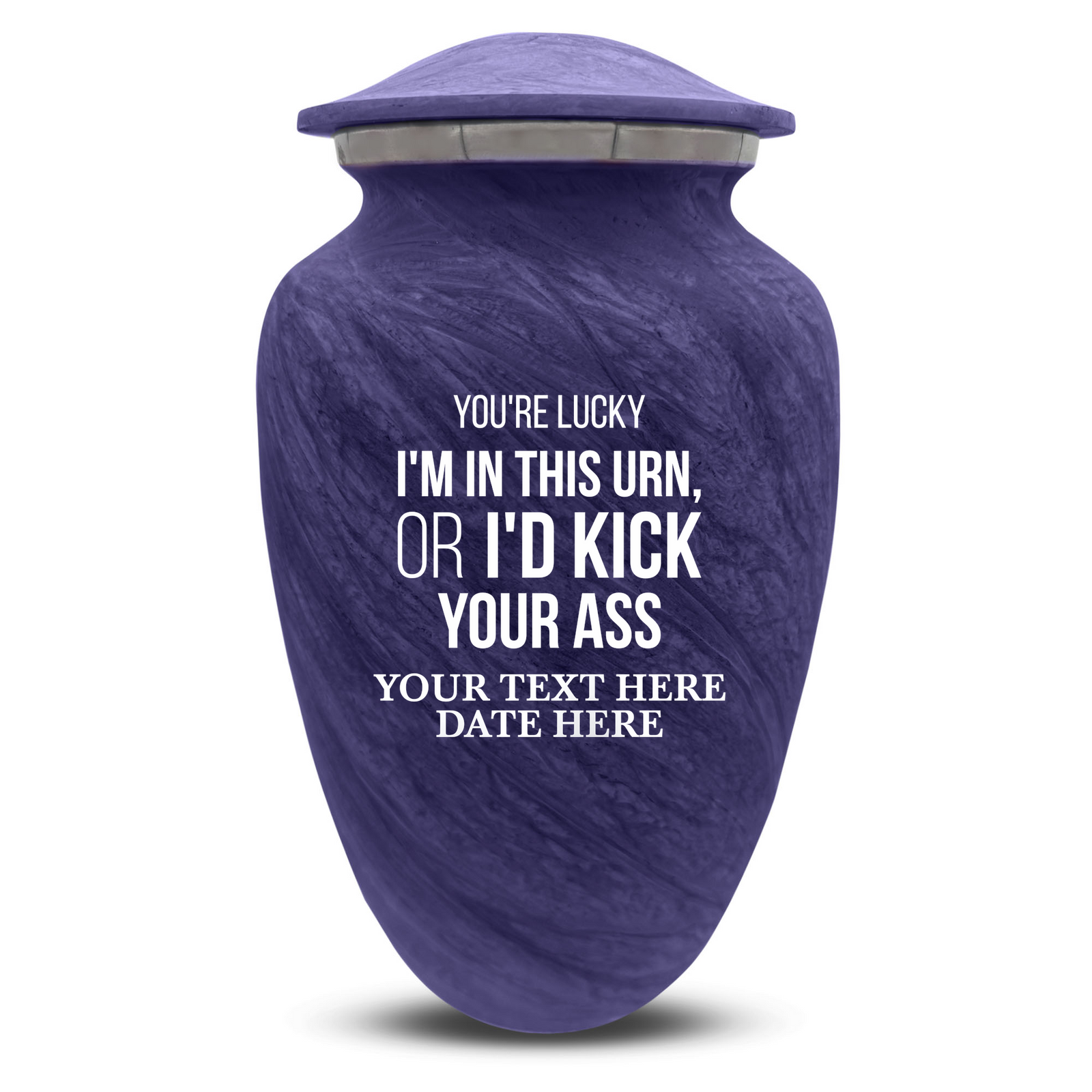 Custom Human Urns - Soft Whisper Collection - Just Funny Design - Distressed Finish - 200 Cubic Inch