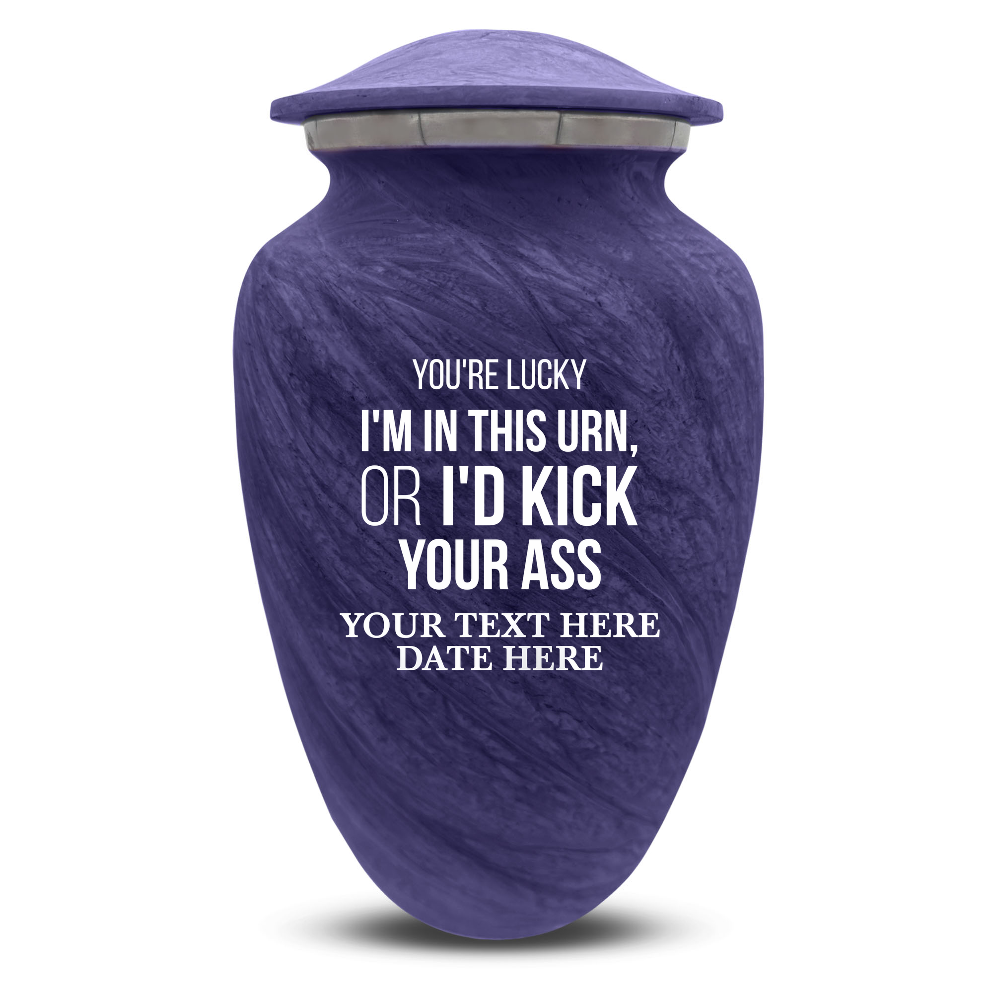 Custom Human Urns - Soft Whisper Collection - Just Funny Design - Distressed Finish - 200 Cubic Inch