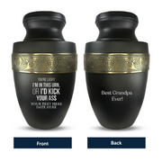Personalized Adult Human Cremation Urn with Custom Name Date on Gold Rim Container for Ashes and Men or Women Cremains | Elite Just Funny Urn Series | 200 Lbs | You're Lucky 2