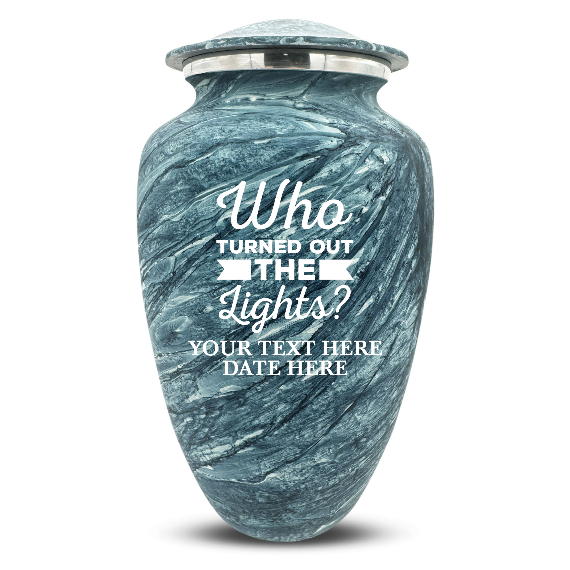 Custom Human Urns - Soft Whisper Collection - Just Funny Design - Distressed Finish - 200 Cubic Inch