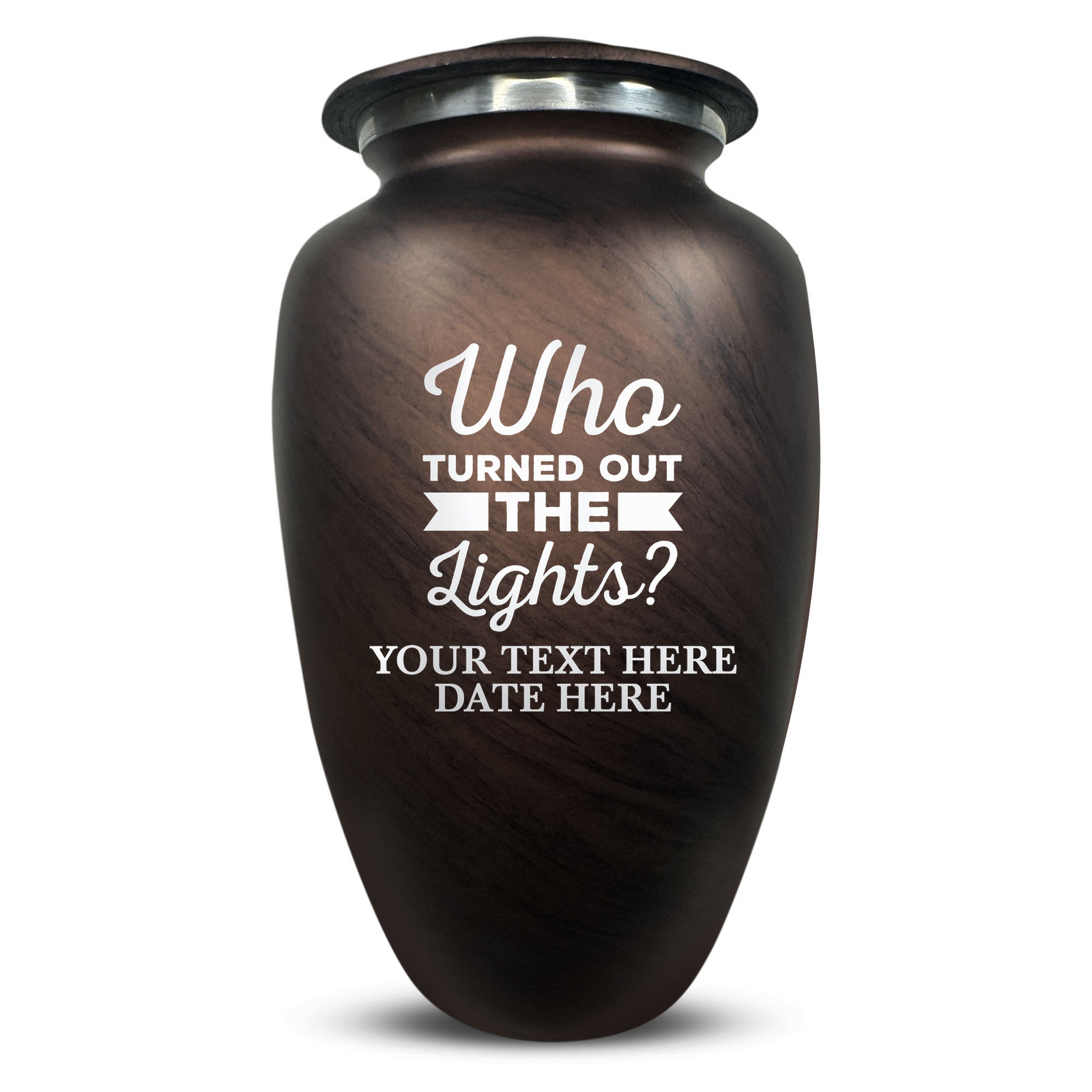 Custom Human Urns - Soft Whisper Collection - Just Funny Design - Distressed Finish - 200 Cubic Inch