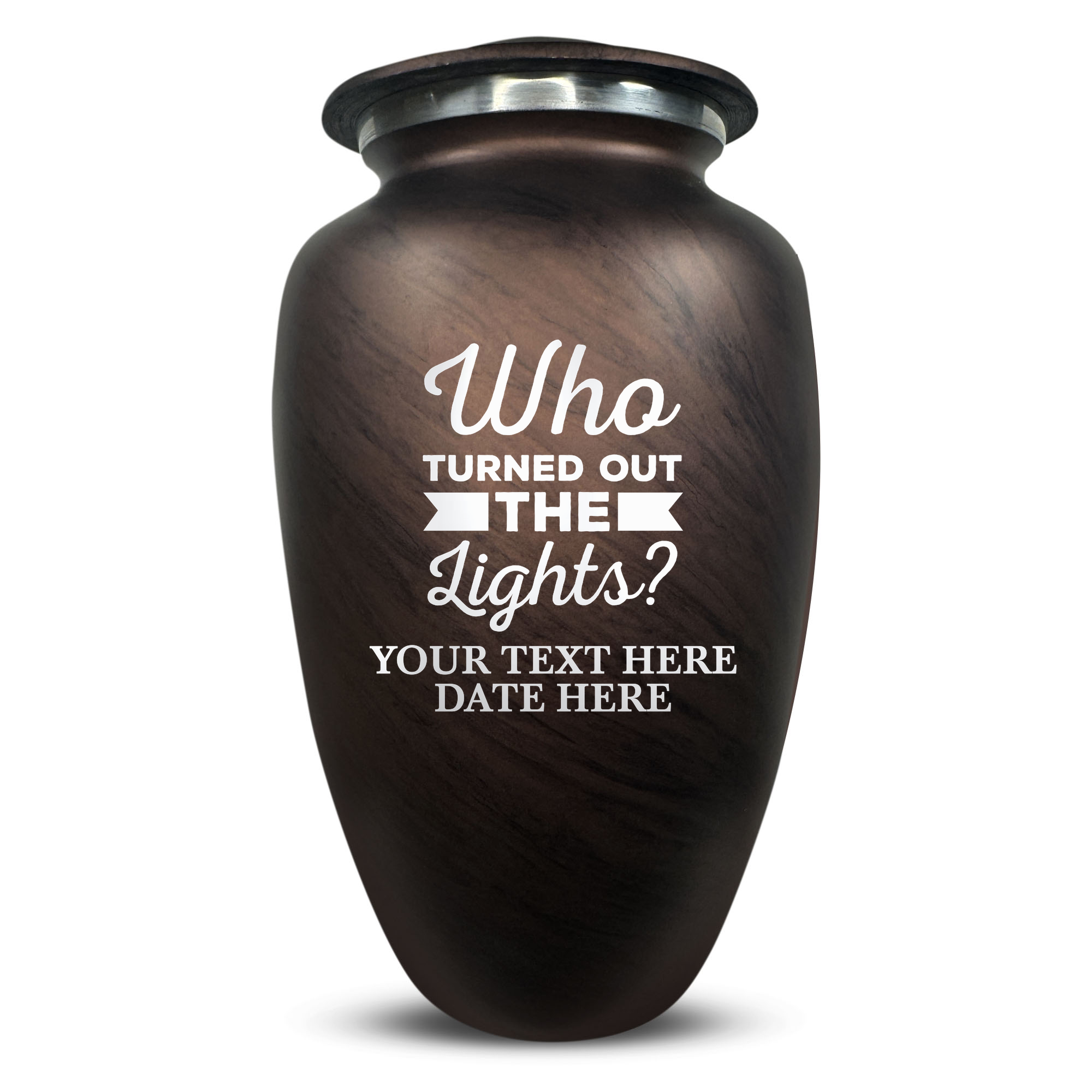 Custom Human Urns - Soft Whisper Collection - Just Funny Design - Distressed Finish - 200 Cubic Inch