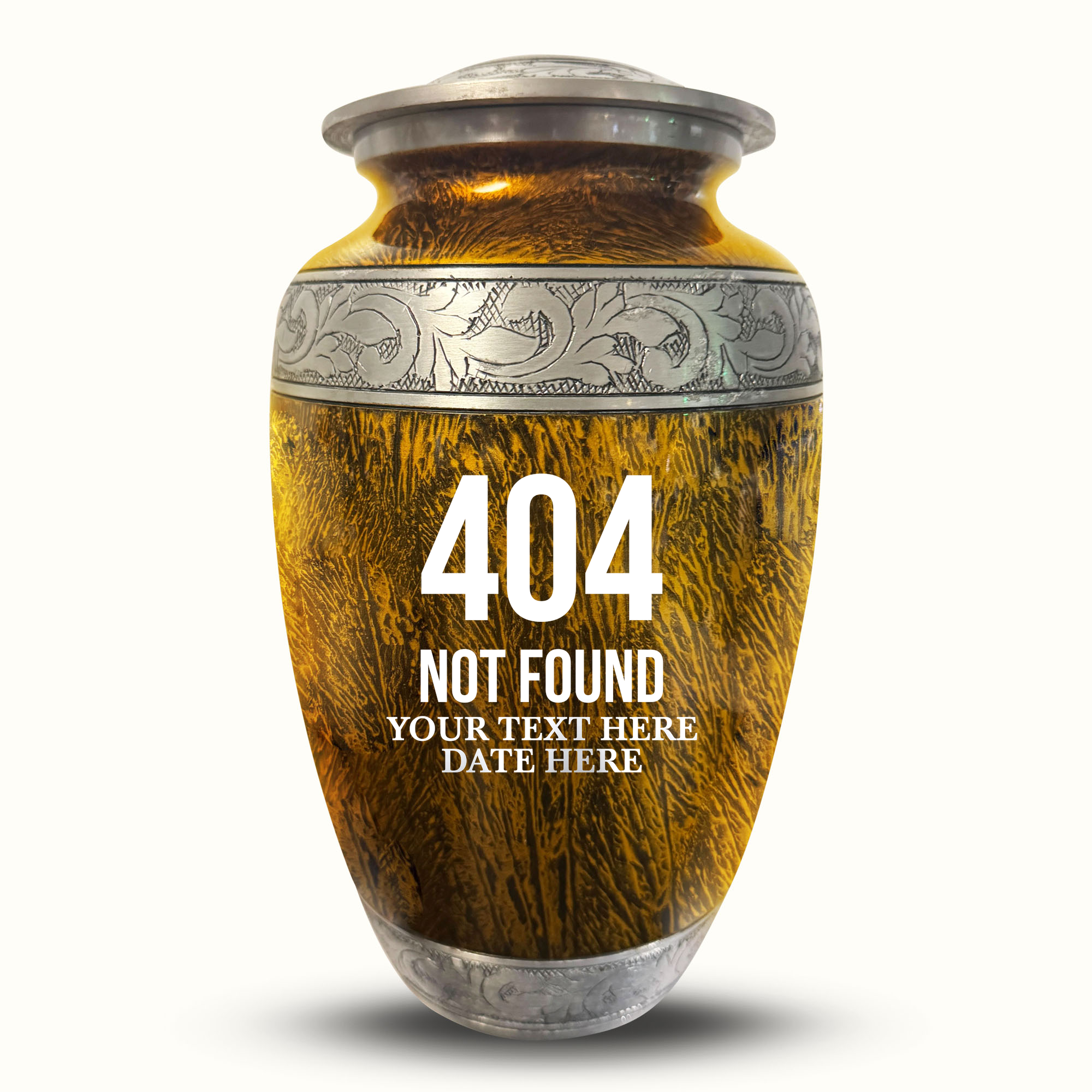 Custom Large Cremation Urn for Human Ashes - Elevate Collection - Funny Tech Design - Distressed Finish - 200 Cubic Inch