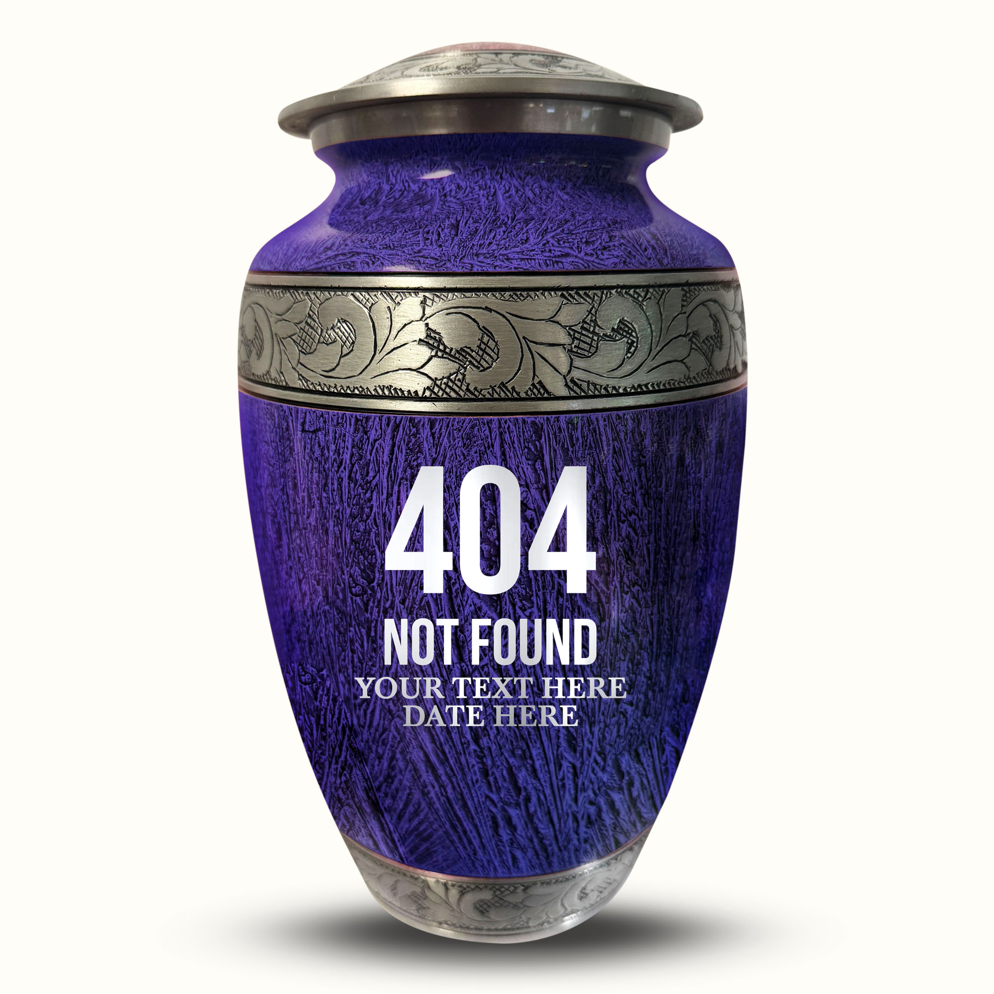 Custom Large Cremation Urn for Human Ashes - Elevate Collection - Funny Tech Design - Distressed Finish - 200 Cubic Inch