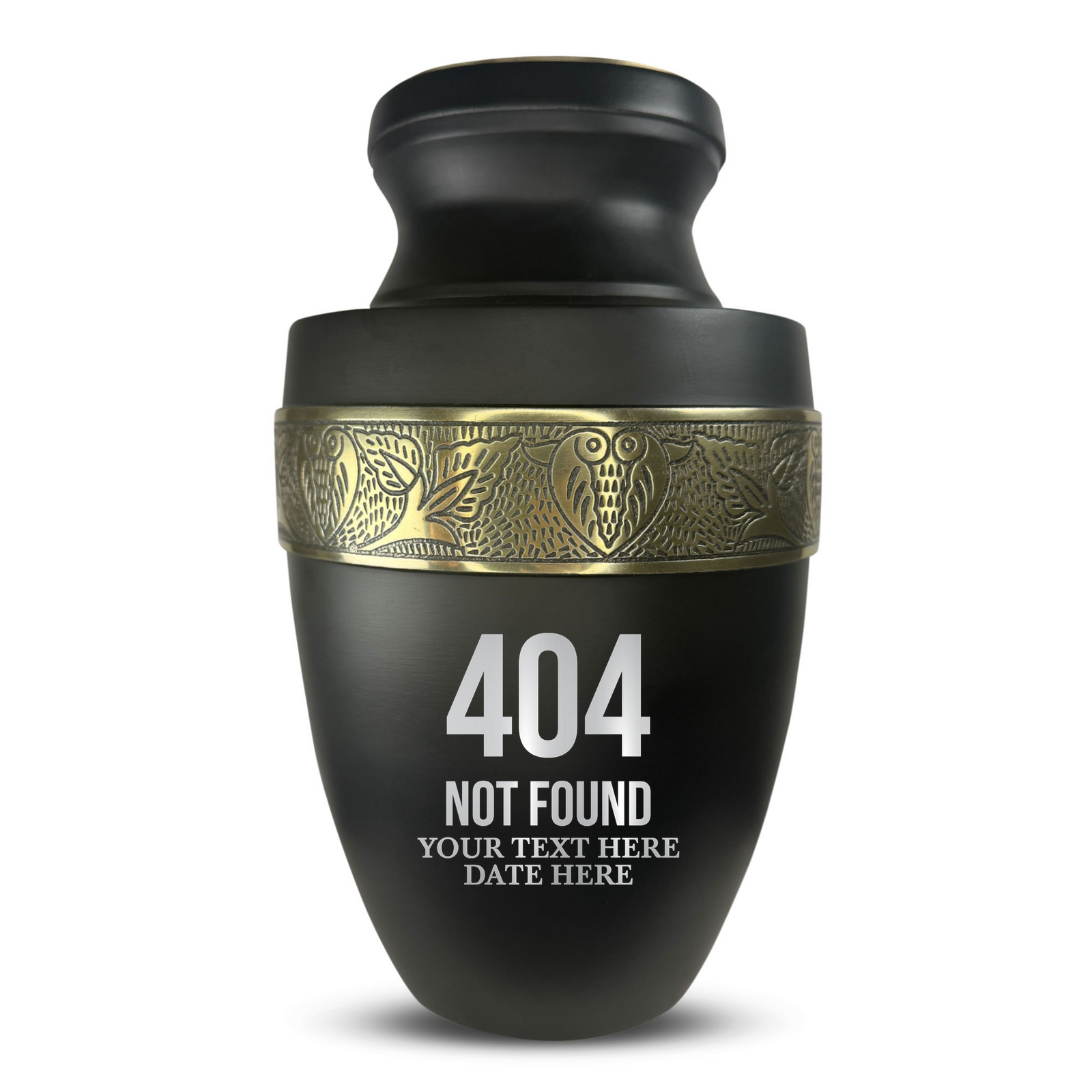 Custom Aluminum Human Urn - Funny Tech Design - Elite Collection with Gold Inlay - 200 Cubic Inch