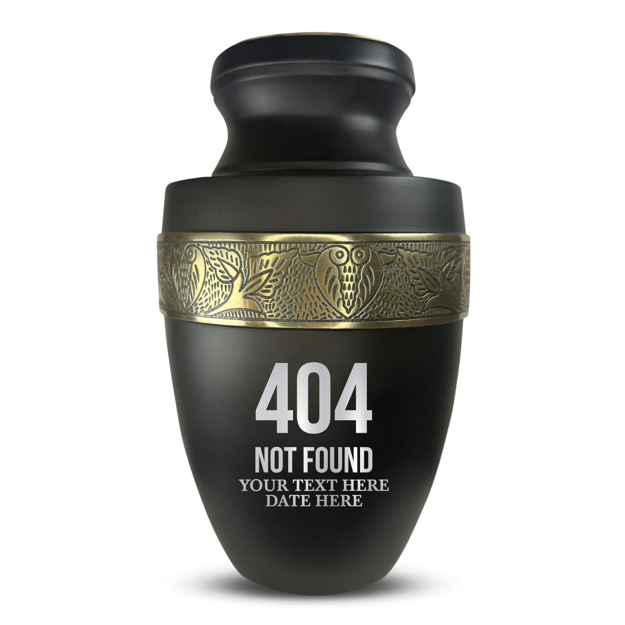 Custom Aluminum Human Urn - Funny Tech Design - Elite Collection with Gold Inlay - 200 Cubic Inch
