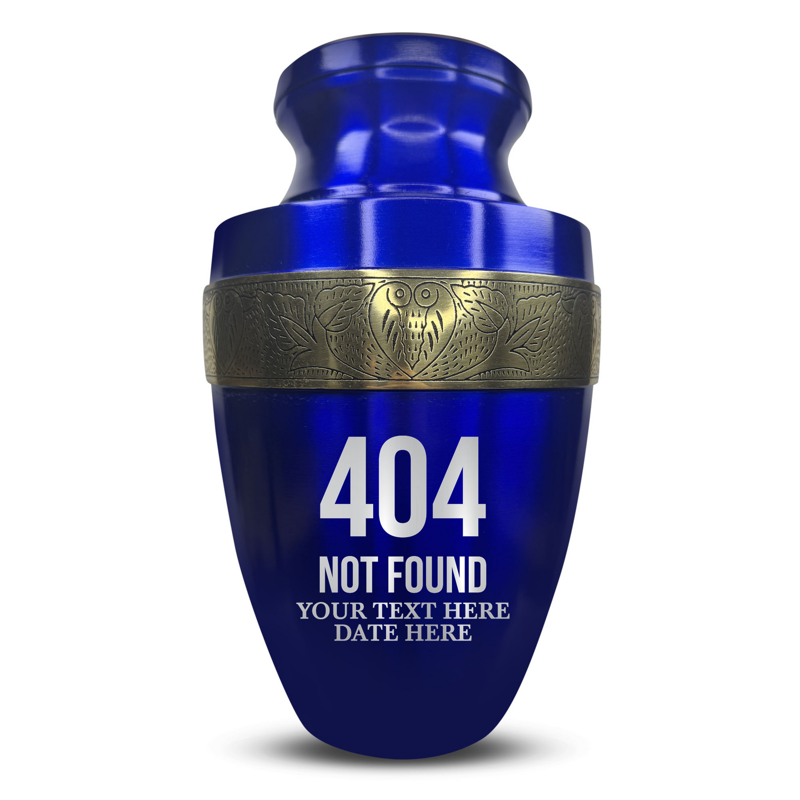 Custom Aluminum Human Urn - Funny Tech Design - Elite Collection with Gold Inlay - 200 Cubic Inch