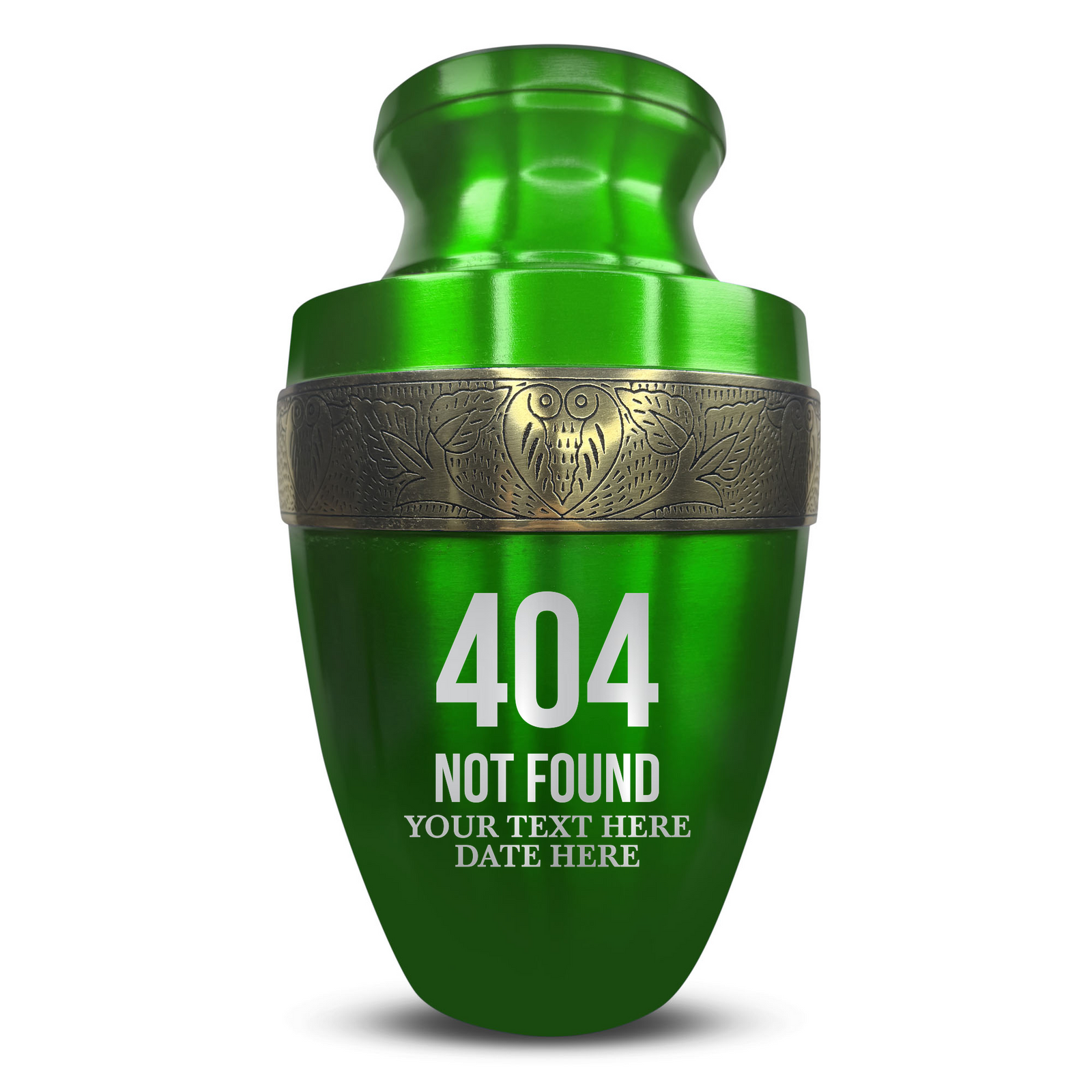 Custom Aluminum Human Urn - Funny Tech Design - Elite Collection with Gold Inlay - 200 Cubic Inch