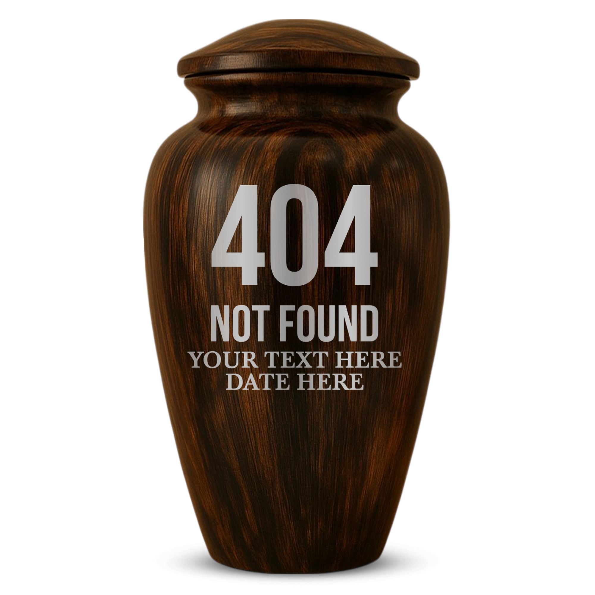 Human Cremation Urn - 200 Cubic Inch - Ingrained Wood Style Finish | Tech Humor