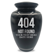 Extra Large Human Cremation Urn - 350 Cubic Inch - Black Spotted Finish with Silver Rim | Tech Humor