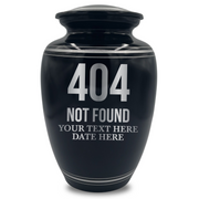 Human Cremation Urn - 350 Cubic Inch Capacity - Black with Silver Rim | Tech Humor