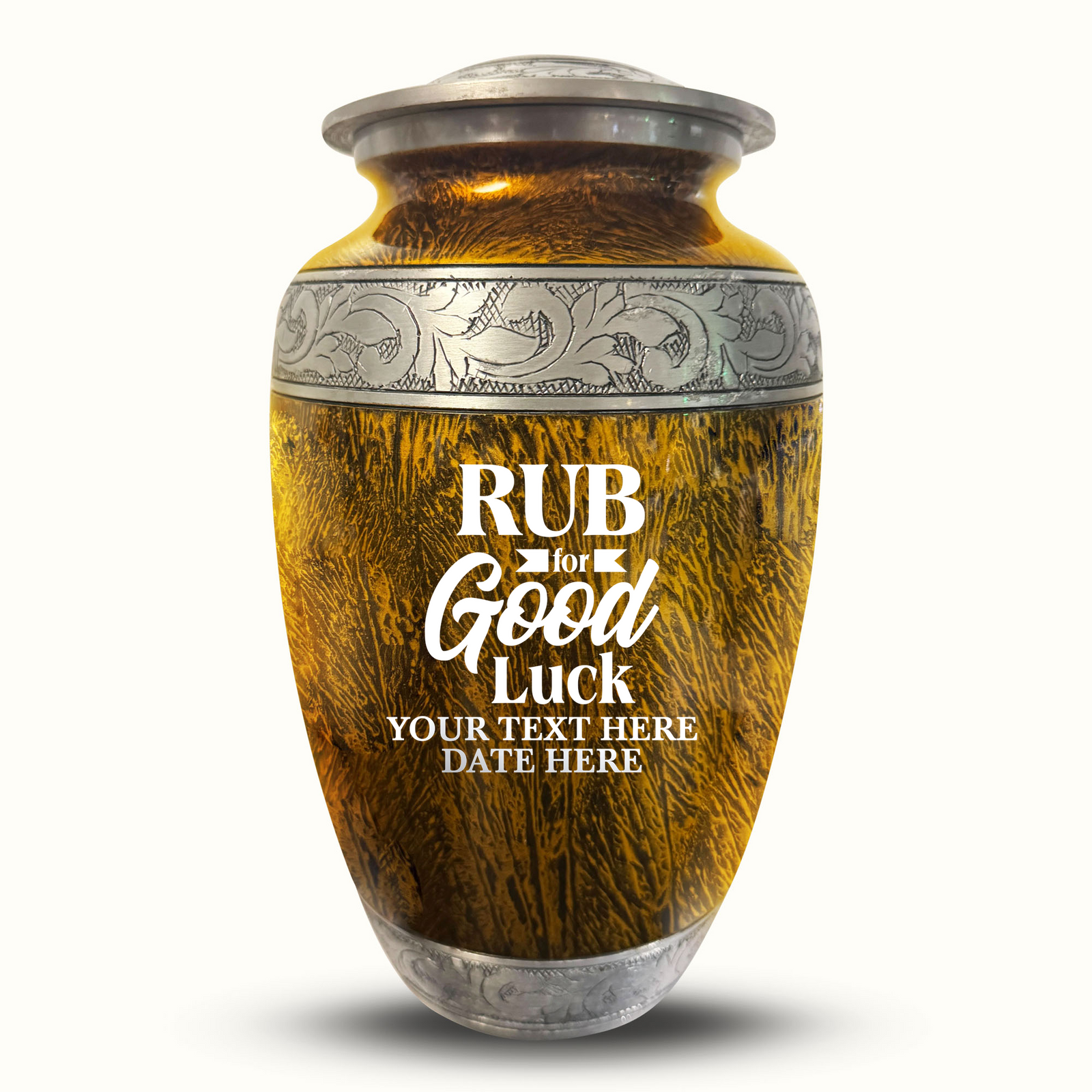 Custom Aluminum Human Urn - Elevate Collection - Just Funny Design - Distressed Finish - 200 Cubic Inch